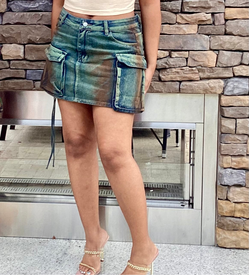 CARGO STYLE DENIM SKIRT